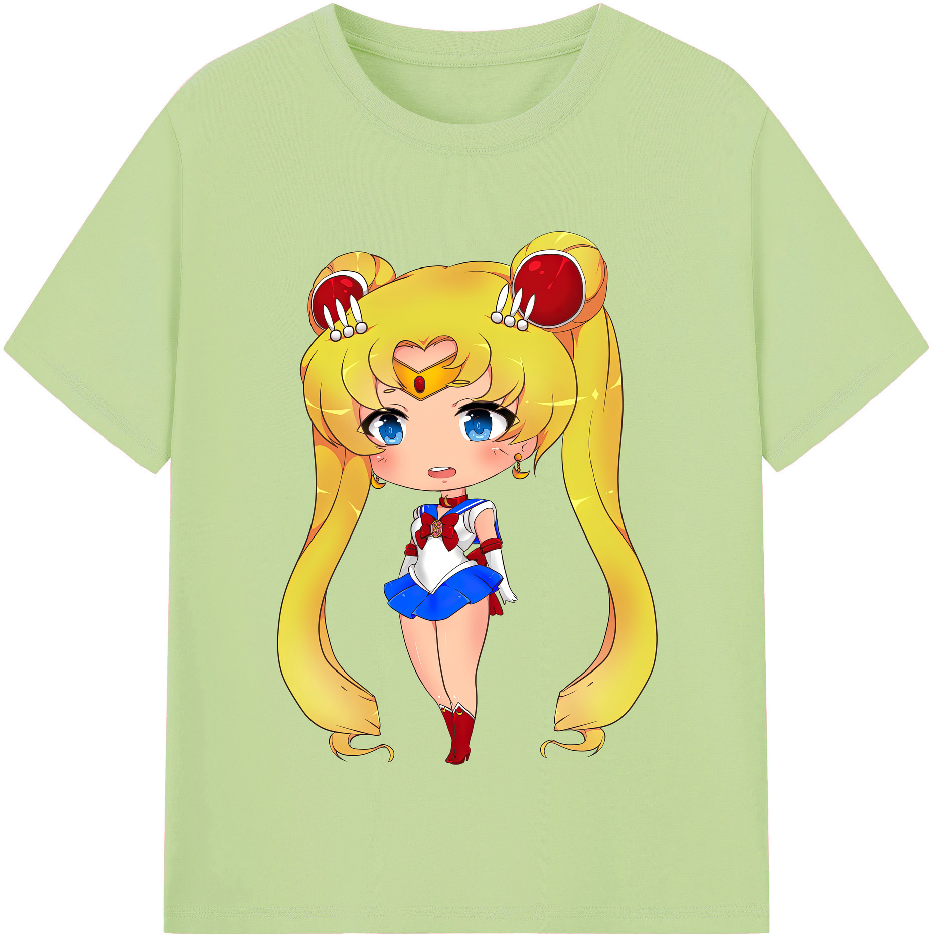 （画像用） 美少女戦士セーラームーン 月野 うさぎ つきの うさぎ Sailor Moon Tsukino Usagi 綿100％半袖Tシャツ（フロントプリント）